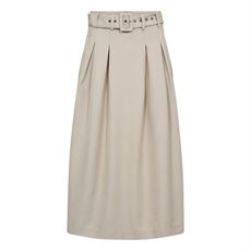 CO`COUTURE NEDERDEL, LUNACC BELT PLEAT SKIRT, TAUPE