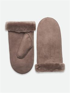 ROSEMUNDE RUSKINDSVANTER, RHSYDNEY SHEARLING STITCH MITTENS, ELK BROWN