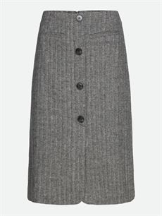 ROSEMUNDE NEDERDEL, RWSOPHIA WOOL MW LONG SKIRT, BLACK