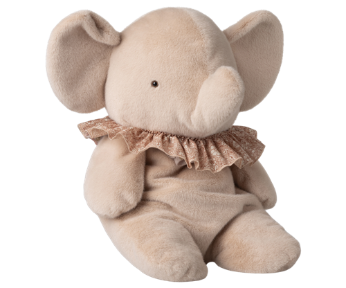 MAILEG ELEFANT I PLYS, STOR, LYSERØD