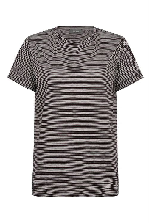 MOS MOSH T-SHIRT, MMTALIA O-SS STRIPE TEE, FUDGE