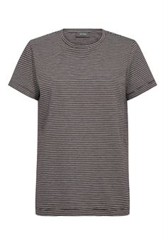 MOS MOSH T-SHIRT, MMTALIA O-SS STRIPE TEE, FUDGE