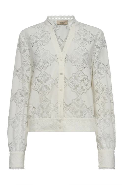MOS MOSH SKJORTE, MMMONIA YEN LACE SHIRT, ECRU