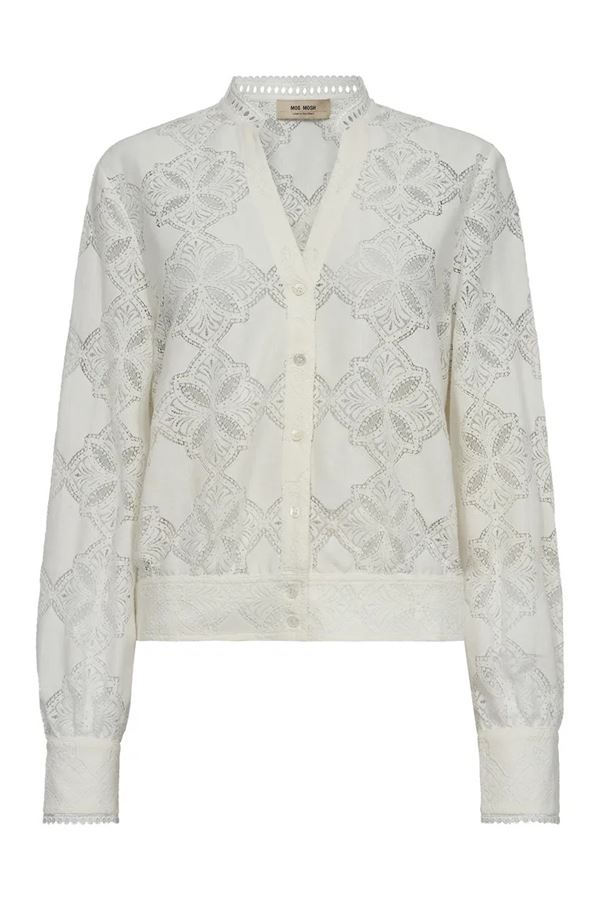 MOS MOSH SKJORTE, MMMONIA YEN LACE SHIRT, ECRU