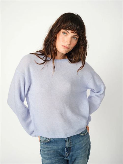 MOS MOSH STRIK, MMMAPE O-NECK KNIT, BRUNNERA BLUE