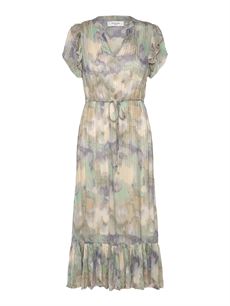 ROSEMUNDE KJOLE, RWGLORIA SS MIDI KJOLE, BLURRED FLOWER PRINT