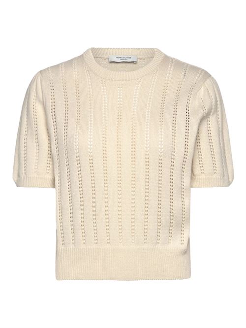 ROSEMUNDE STRIK, RWEMILIE SS O-NECK PULLOVER, TURTLEDOVE