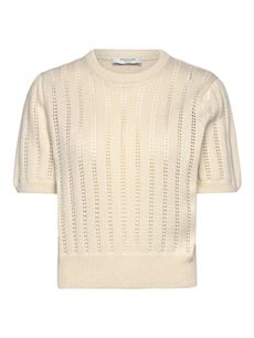 ROSEMUNDE STRIK, RWEMILIE SS O-NECK PULLOVER, TURTLEDOVE