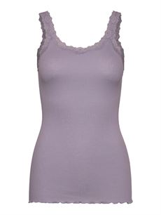 ROSEMUNDE TOP, RWBABETTE SILK SL U-NECK LONG LACE TOP, LAVENDER GREY