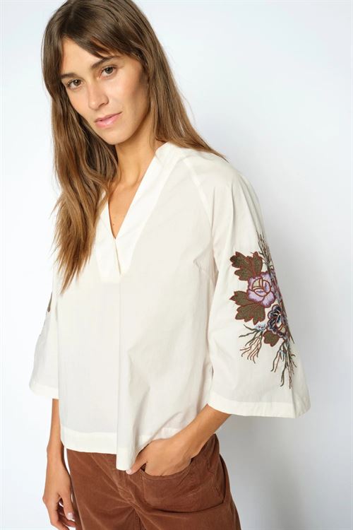 MOS MOSH BLUSE, MMALEYSA POPLI BLOUSE, ECRU