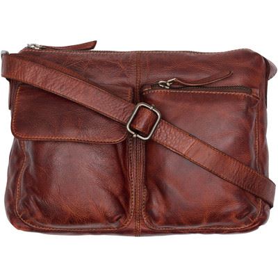 BTF CPH TASKE, CROSS BODY BAG, DARK COGNAC W. GUNMETAL ACC
