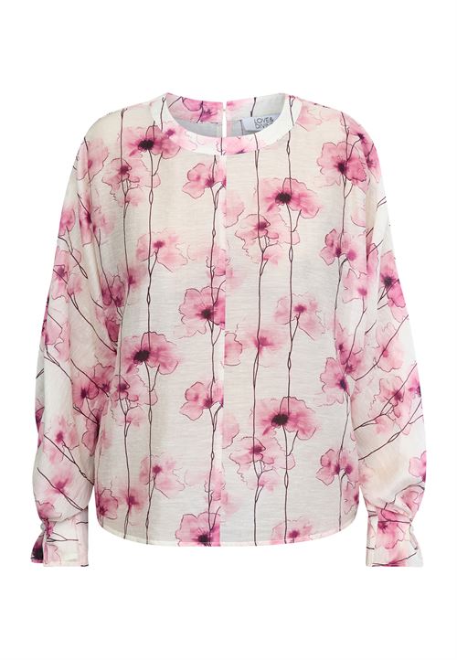 LOVE & DIVINE BLUSE, LOVE1551, PINK FLOWER