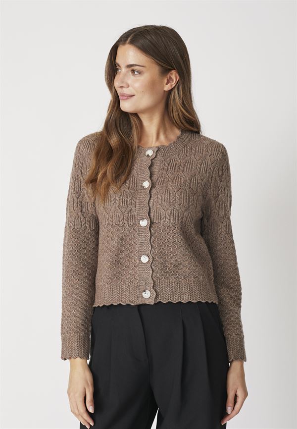 CO`COUTURE CARDIGAN, POINTELLECC NEW CARDIGAN, WALNUT