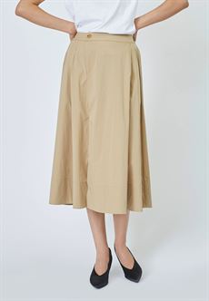 CO`COUTURE NEDERDEL, COTTON CC MIDI SKIRT, KHAKI