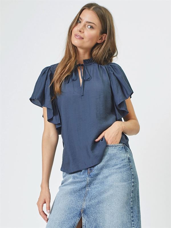 CO`COUTURE TOP, HERACC SS FRILL TOP, INK