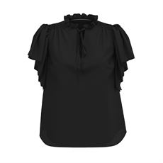 CO`COUTURE TOP, HERACC FRILL TOP, BLACK