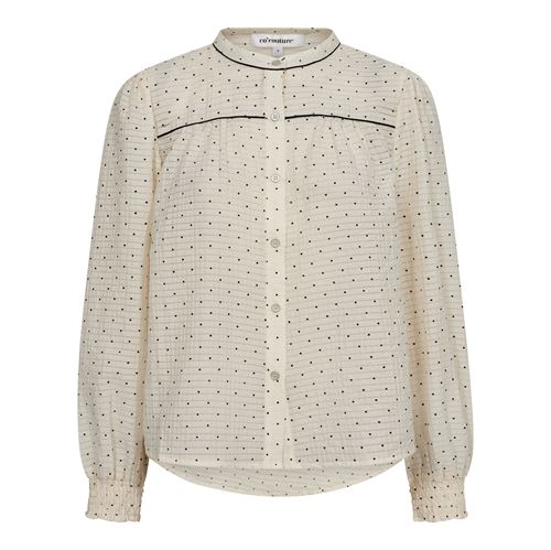 CO`COUTURE SKJORTE, FRANCISCACC DOT SHIRT, OFF WHITE