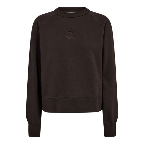 CO`COUTURE SWEATSHIRT, ERISCC EMB SWEAT, DARK BROWN