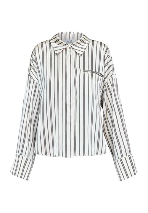 LOVE & DIVINE SKJORTE, LOVE1495-5, CREAM STRIPES