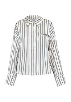 LOVE & DIVINE SKJORTE, LOVE1495-5, CREAM STRIPES