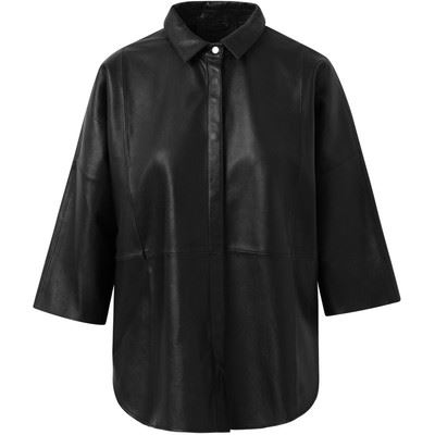 DEPECHE SKIND SKJORTE/JAKKE, TENNA SKINDKJORTE 13626, BLACK