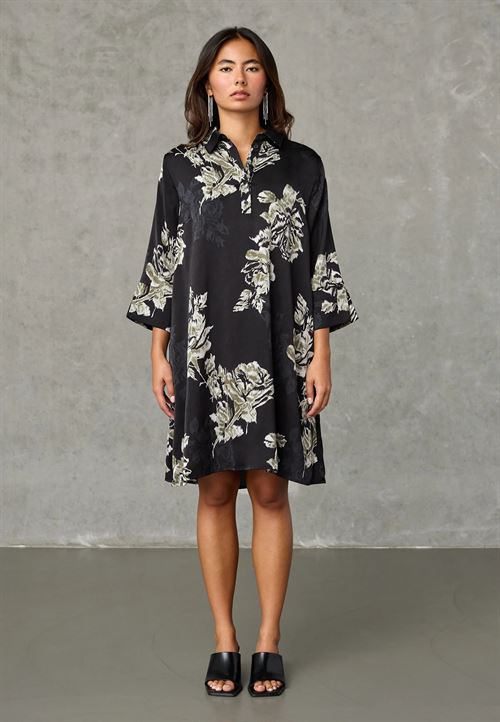 LOVE & DIVINE KJOLE, LOVE441-45, BLACK FLOWER