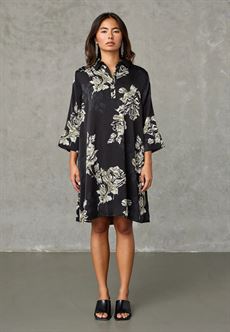 LOVE & DIVINE KJOLE, LOVE441-45, BLACK FLOWER