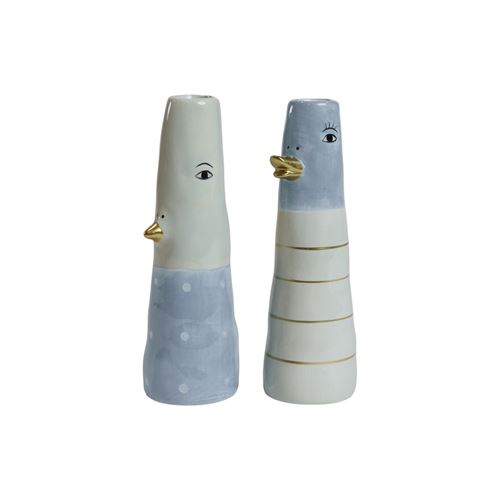 SPEEDTSBERG VASE, VASE AND BLÅ, PRIKKER/STRIBER