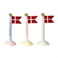 SPEEDTSBERG KERAMIKFLAG 14 CM, STUDENT - GUL, ROSA, GRÅ  FOD 232523