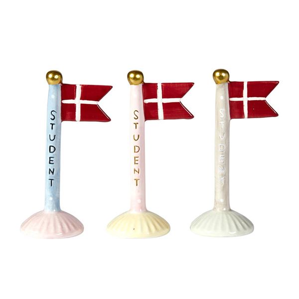 SPEEDTSBERG KERAMIKFLAG 14 CM, STUDENT - GUL, ROSA, GRÅ  FOD 232523