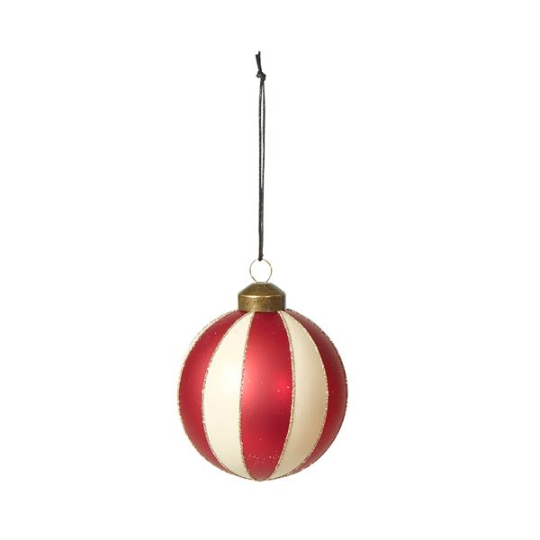 SPEEDTSBERG JULEKUGLE, RED/OFFWHITE Ø6 CM