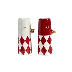 SPEEDTSBERG ANDE VASE HARLEKIN RØD/HVID 