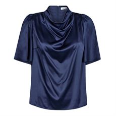 CO`COUTURE BLUSE, CAMERONCC WATERFALLNECK BLOUSE NAVY