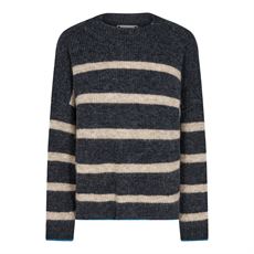 CO'COUTURE STRIK, COZYCC STRIPE TURTLENECK, ANTRACIT