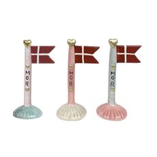 SPEEDTSBERG KERAMIKFLAG 14 CM, MOR, BLÅ/GRÅ/ROSA FOD