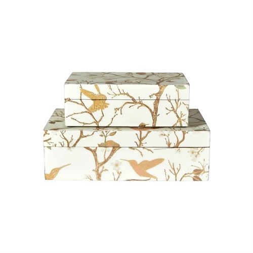 SPEEDTSBERG ÆSKESÆT, FUGL WHITE/GOLD