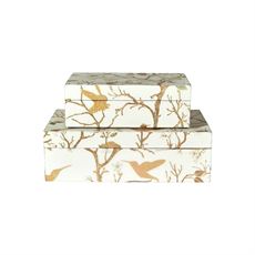 SPEEDTSBERG ÆSKESÆT, FUGL WHITE/GOLD