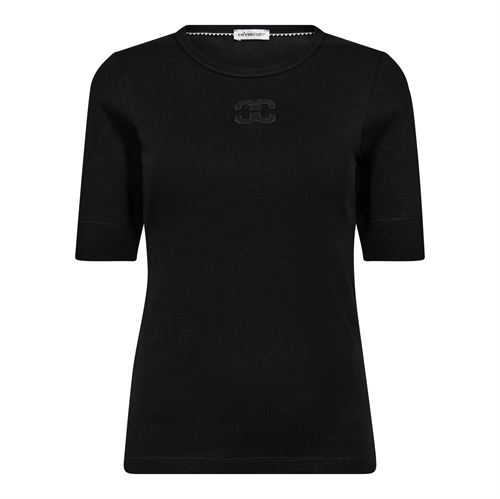 CO`COUTURE T-SHIRT, GRANNYCC EMBROIDERY SS TEE, BLACK