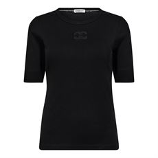 CO`COUTURE T-SHIRT, GRANNYCC EMBROIDERY SS TEE, BLACK