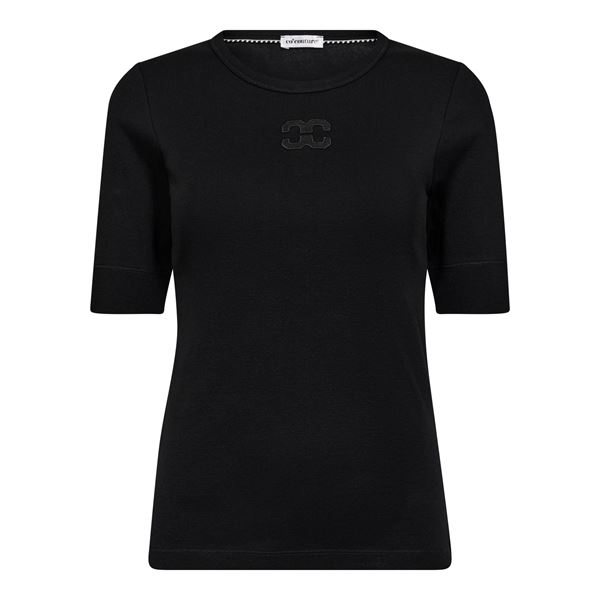 CO`COUTURE T-SHIRT, GRANNYCC EMBROIDERY SS TEE, BLACK
