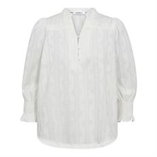 CO`COUTURE BLUSE, EMMACC FRILL SS BLOUSE, OFF WHITE