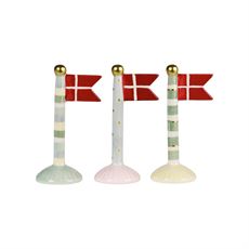 SPEEDTSBERG KERAMIKFLAG 14 CM, GUL/ROSA/GRØN FOD, 252456