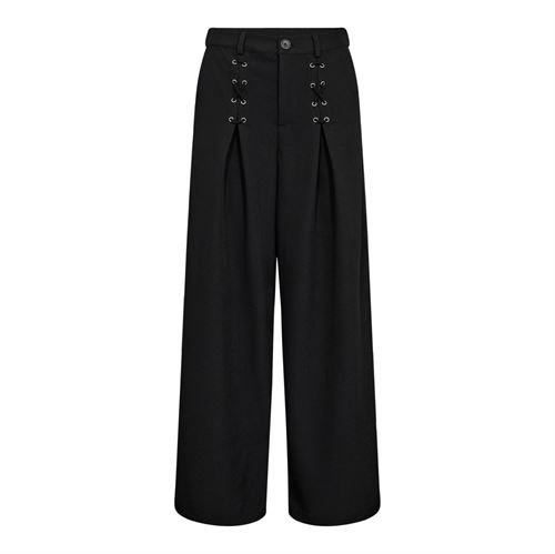 CO`COUTURE BUKSER, LUNACC EYELET WIDE PANT, BLACK
