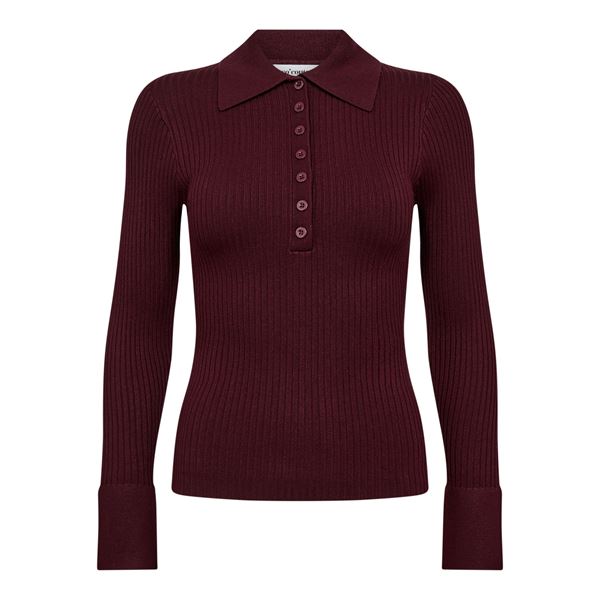 CO`COUTURE STRIK, BONNYCC POLO LS KNIT, WINERED