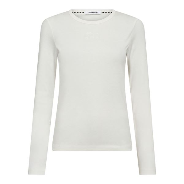 CO`COUTURE T-SHIRT, GRANNYCC EMBROIDERY LS TEE, OFF WHITE
