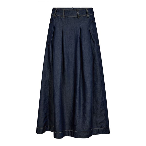 CO`COUTURE NEDERDEL, ANYACC PLEAT SKIRT, DARK DENIM