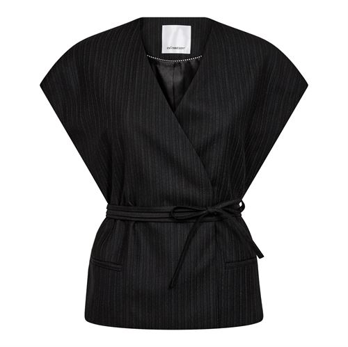 CO`COUTURE VEST, MAGGIECC WRAP TOP, BLACK