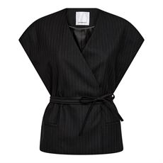 CO`COUTURE VEST, MAGGIECC WRAP TOP, BLACK