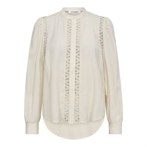 CO`COUTURE SKJORTE, AILACC LACE SHIRT, OFF WHITE