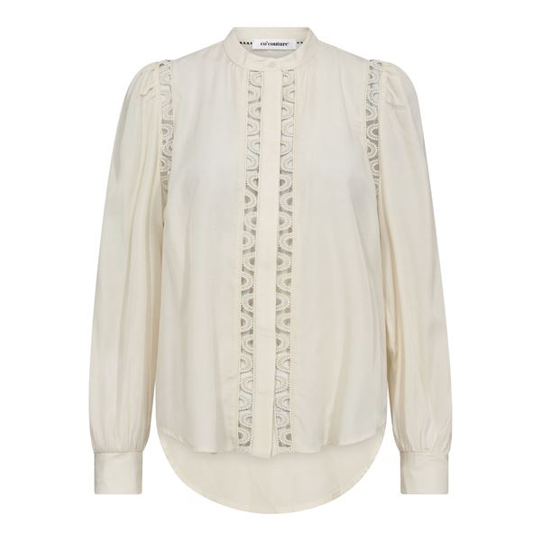 CO`COUTURE SKJORTE, AILACC LACE SHIRT, OFF WHITE